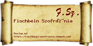 Fischbein Szofrónia névjegykártya